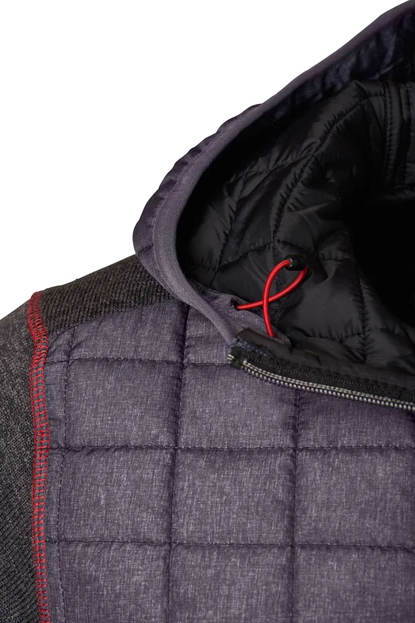 Men´s Knitted Hybrid Jacket grey melange/anthracite melange