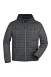 Men´s Knitted Hybrid Jacket grey melange/anthracite melange