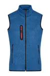 Ladies´ Knitted Fleece Vest royal melange/red