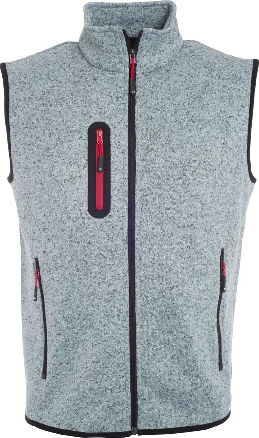 Herren Strickfleece Weste mit Stehkragen