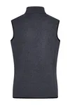 Men´s Knitted Fleece Vest Dark Grey Melange / Silver (Solid)