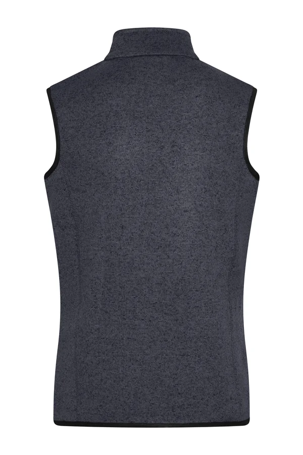 Men´s Knitted Fleece Vest Dark Grey Melange / Silver (Solid)
