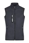 Men´s Knitted Fleece Vest Dark Grey Melange / Silver (Solid)