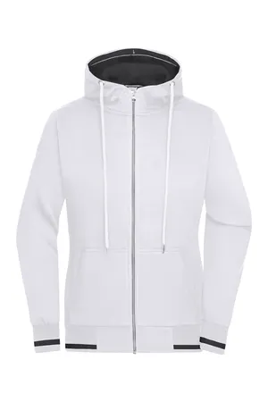 Damen Kapuzen Club Sweatjacke White / Navy