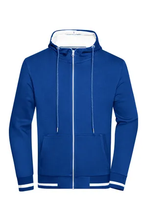 Herren Kapuzen Club Sweatjacke ROYAL / WHITE