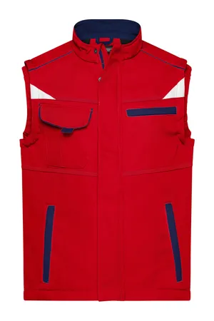 Workwear Sommer Softshell Gilet - Color red/navy