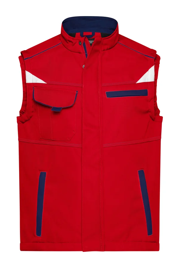 Workwear Sommer Softshell Gilet - Color red/navy
