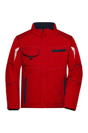 Workwear Softshell Padded Jacket - COLOR - red/navy