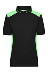 Damen Workwear Piqué Polo - Color Black / Lime Green