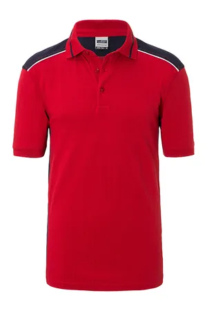 Men´s Workwear Polo - COLOR - red/navy
