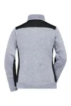 Ladies´ Knitted Workwear Fleece Jacket -STRONG- white melange/carbon