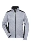 Ladies´ Knitted Workwear Fleece Jacket -STRONG- white melange/carbon