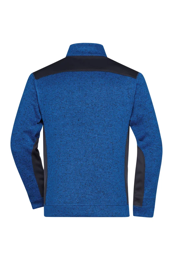Men´s Knitted Workwear Fleece Half-Zip - STRONG - royal melange/navy