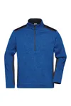 Men´s Knitted Workwear Fleece Half-Zip - STRONG - royal melange/navy