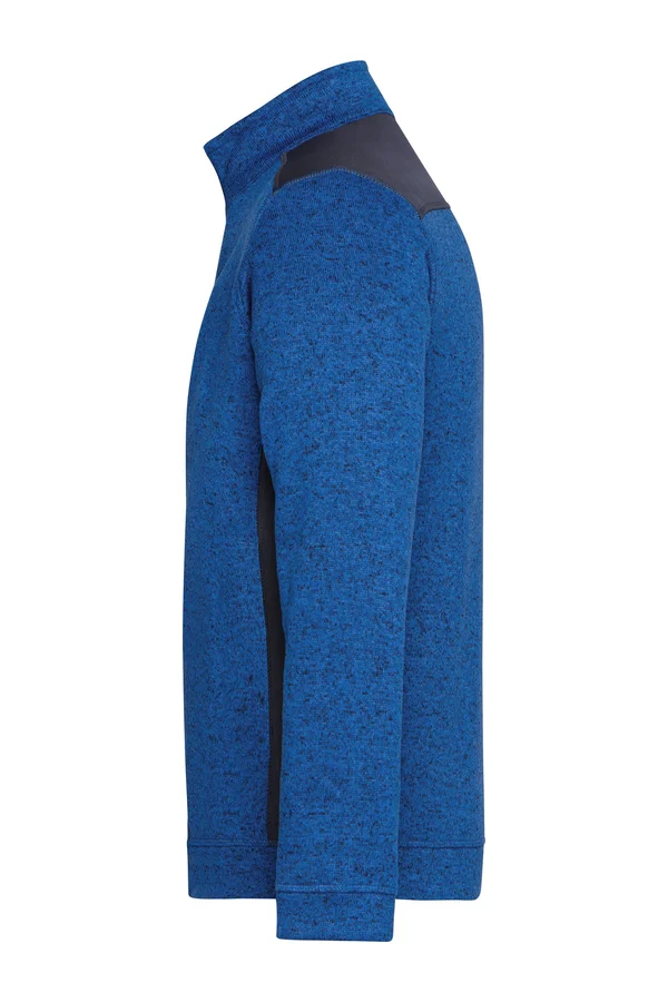 Men´s Knitted Workwear Fleece Half-Zip - STRONG - royal melange/navy