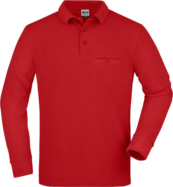 Herren Workwear Polo mit Brusttasche langarm