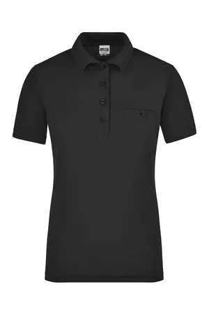 Damen Workwear Polo mit Brusttasche Black