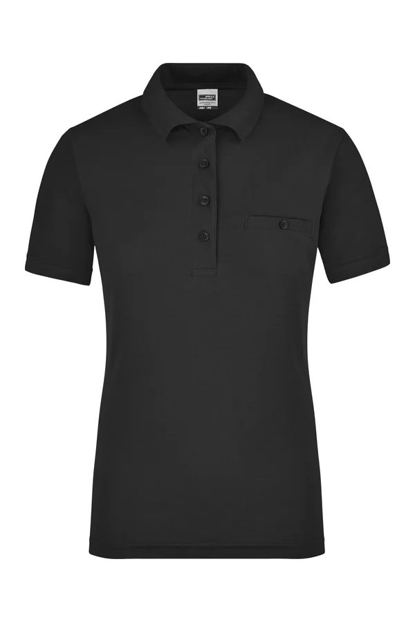 Damen Workwear Polo mit Brusttasche Black