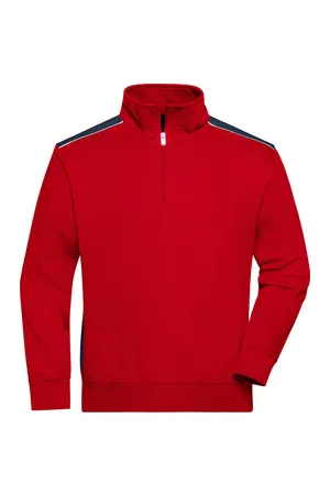 Workwear Half-Zip Sweat - COLOR - red/navy