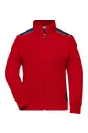 Damen Workwear Sweat Jacke - Color red/navy