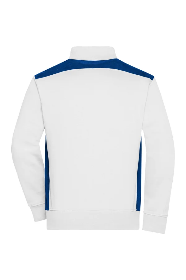 Men´s Workwear Sweat Jacket - COLOR - white/royal