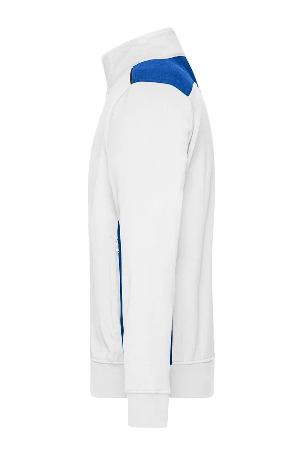 Men´s Workwear Sweat Jacket - COLOR - white/royal
