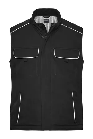 Workwear Softshell Padded Gilet - Solid Black