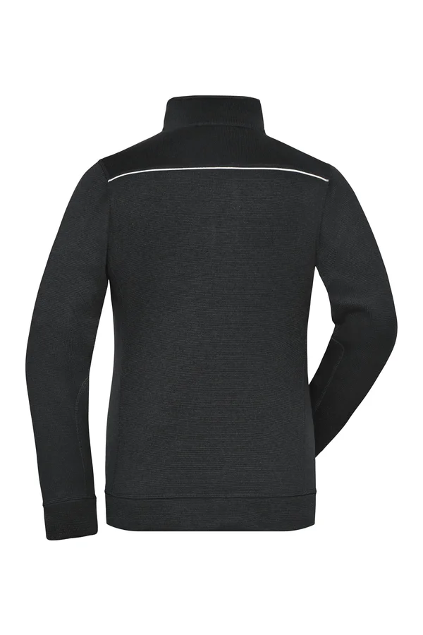 Ladies´ Knitted Workwear Fleece Jacket - SOLID - Black / Black