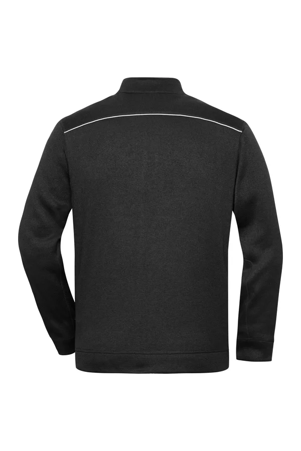 Men´s Knitted Workwear Fleece Jacket - SOLID - Black / Black