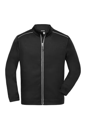 Men´s Knitted Workwear Fleece Jacket - SOLID - Black / Black