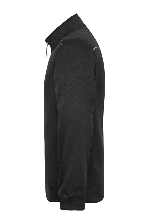 Men´s Knitted Workwear Fleece Jacket - SOLID - Black / Black