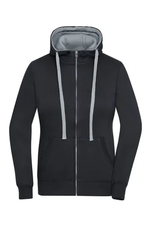 Ladies´ Lifestyle Zip-Hoody Black / Grey Heather