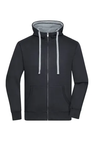 Men´s Lifestyle Zip-Hoody Black / Grey Heather
