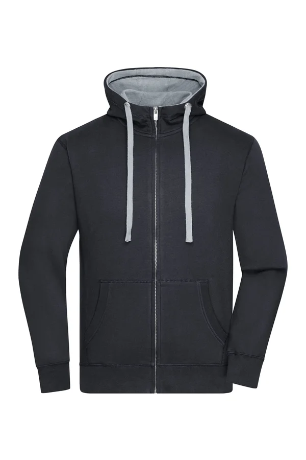 Men´s Lifestyle Zip-Hoody Black / Grey Heather