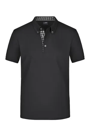 Men´s Plain Polo black/black white
