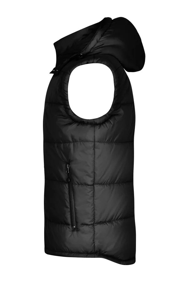 Herren Kapuzen Steppweste Black