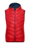 Leichter Damen Daunen Kapuzen Bodywarmer red/navy