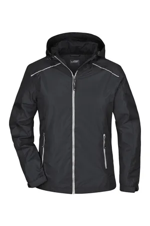 Ladies´ Rain Jacket Black / Silver