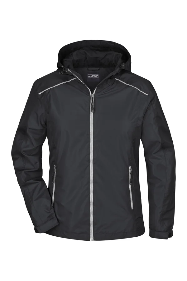 Ladies´ Rain Jacket Black / Silver