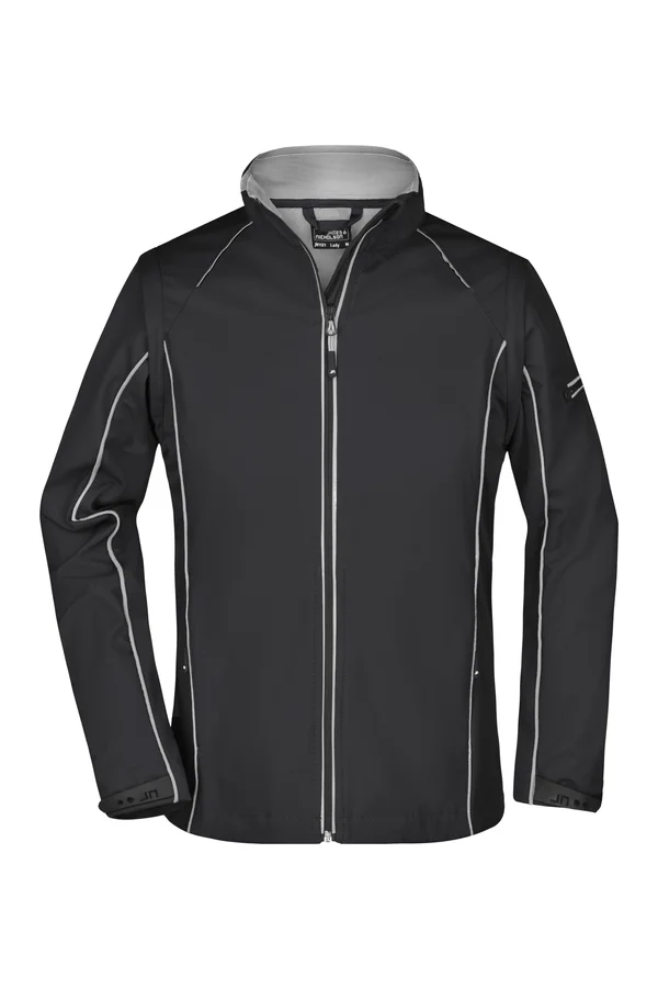 Ladies´ Zip-Off Softshell Jacket Black / Silver
