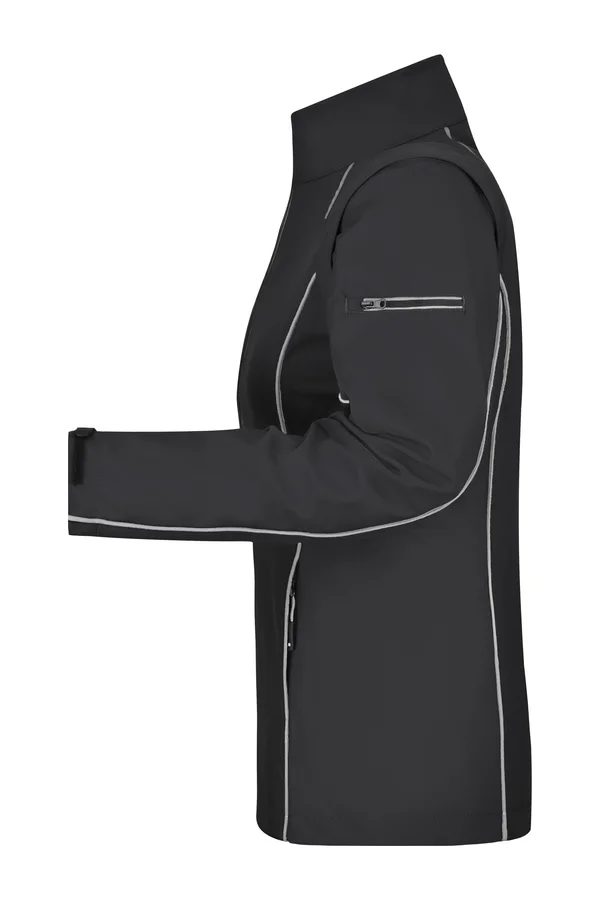 Ladies´ Zip-Off Softshell Jacket Black / Silver