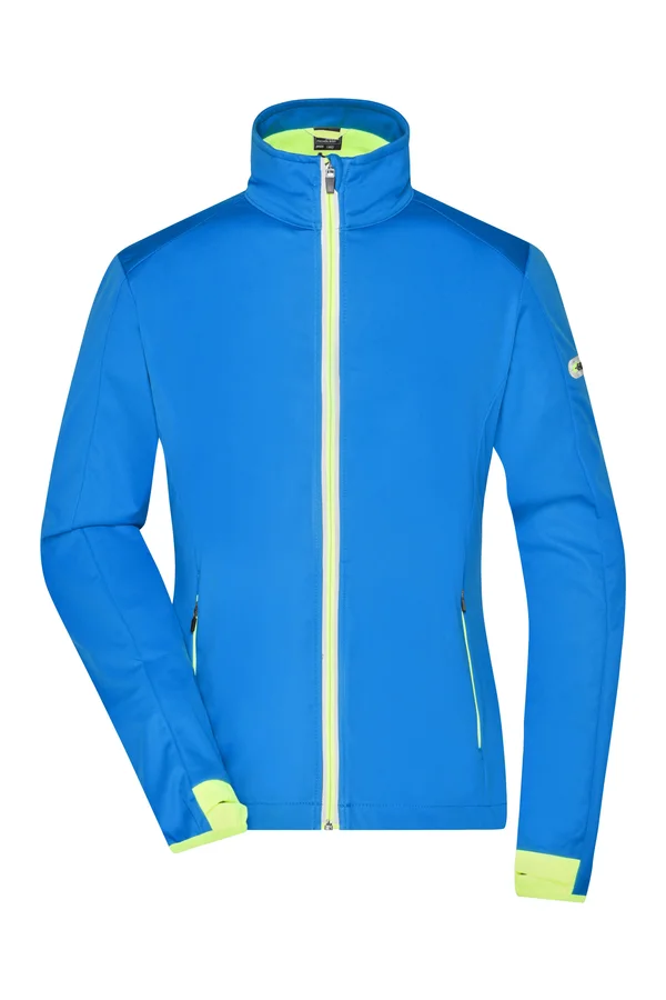 Ladies´ Sports Softshell Jacket bright blue/bright yellow