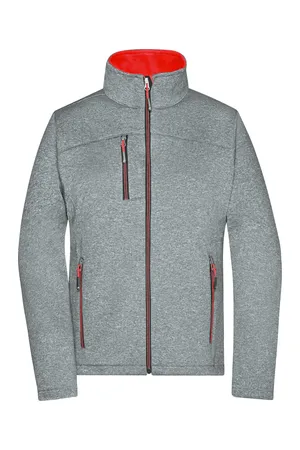 Ladies´ Softshell Jacket dark melange/red