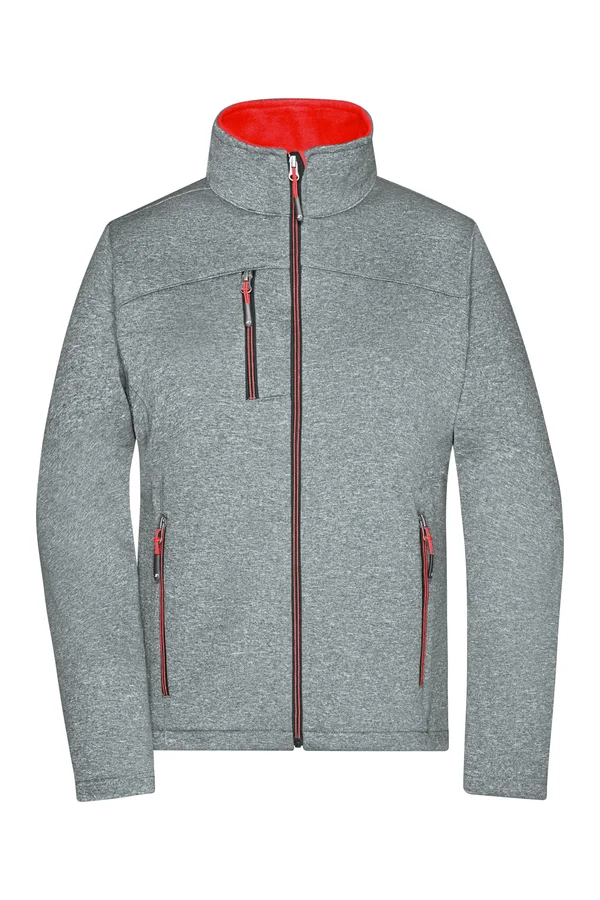 Ladies´ Softshell Jacket dark melange/red