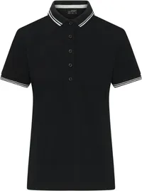 Schweres Damen Piqué Polo mit Kontraststreifen