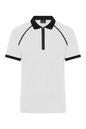 Men´s Zip-Polo White / Black