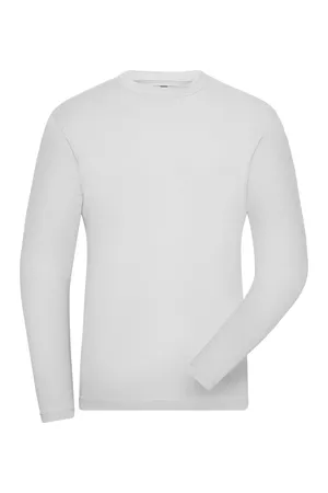 Men´s BIO Stretch-Longsleeve Work - SOLID - White
