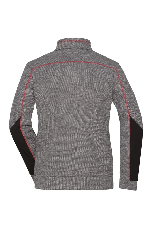 Ladies´ Structure Fleece Jacket carbon melange/black/red