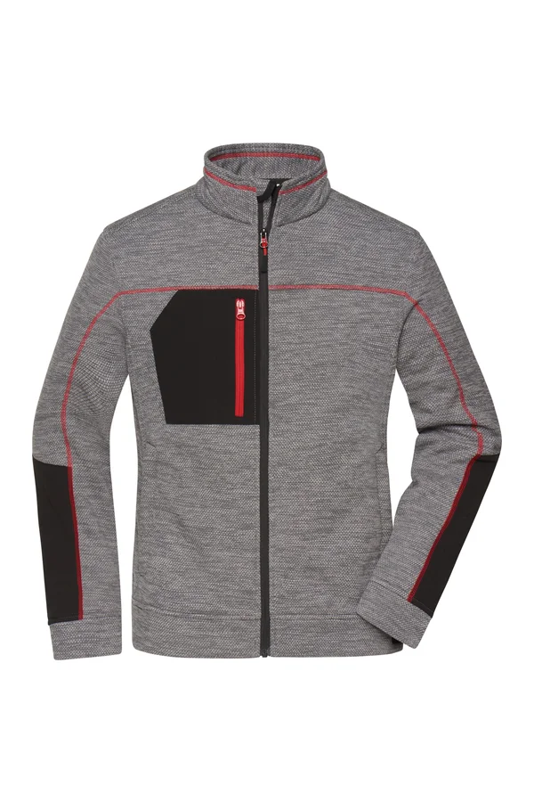 Ladies´ Structure Fleece Jacket carbon melange/black/red
