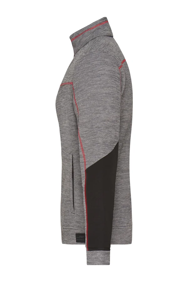 Ladies´ Structure Fleece Jacket carbon melange/black/red